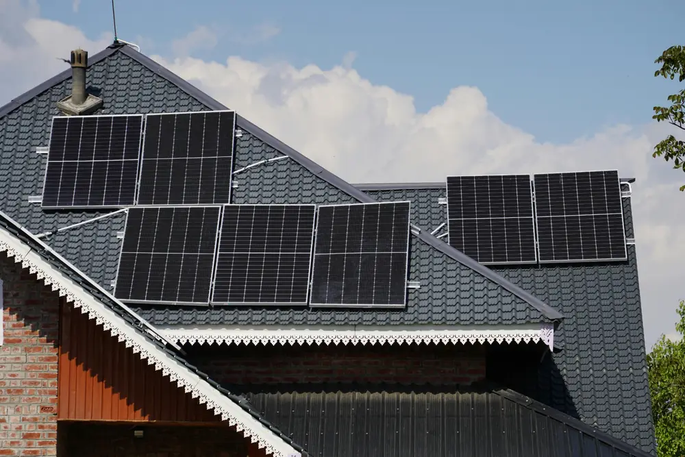 Solar roof installation in Morrisville neighborhood